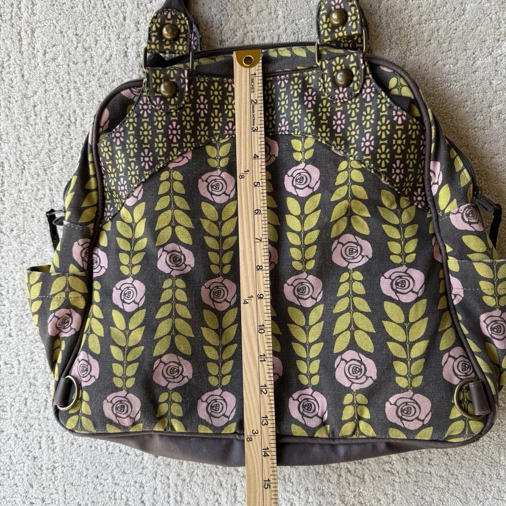 Petunia Pickle Bottom Diaper Bag Floral Convert Backpack Tote Baby Green Pink